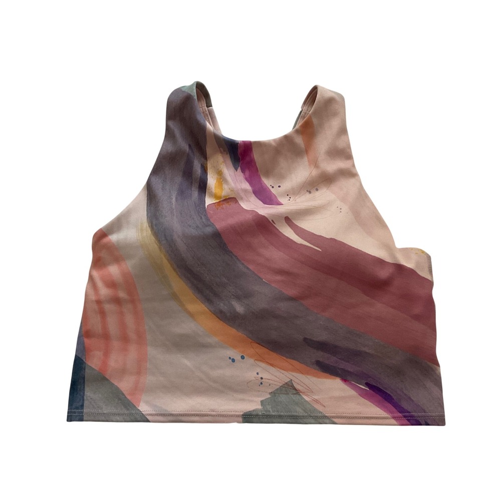 Athleta Conscious Crop Printed A-C Cup Racerback Tank Top - Size XS Athletic